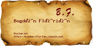 Bogdán Flórián névjegykártya