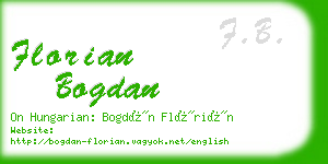 florian bogdan business card